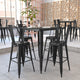 Black |#| 31.5inch SQ Commercial Poly Bar Top Restaurant Table with Steel Frame-Black/Black