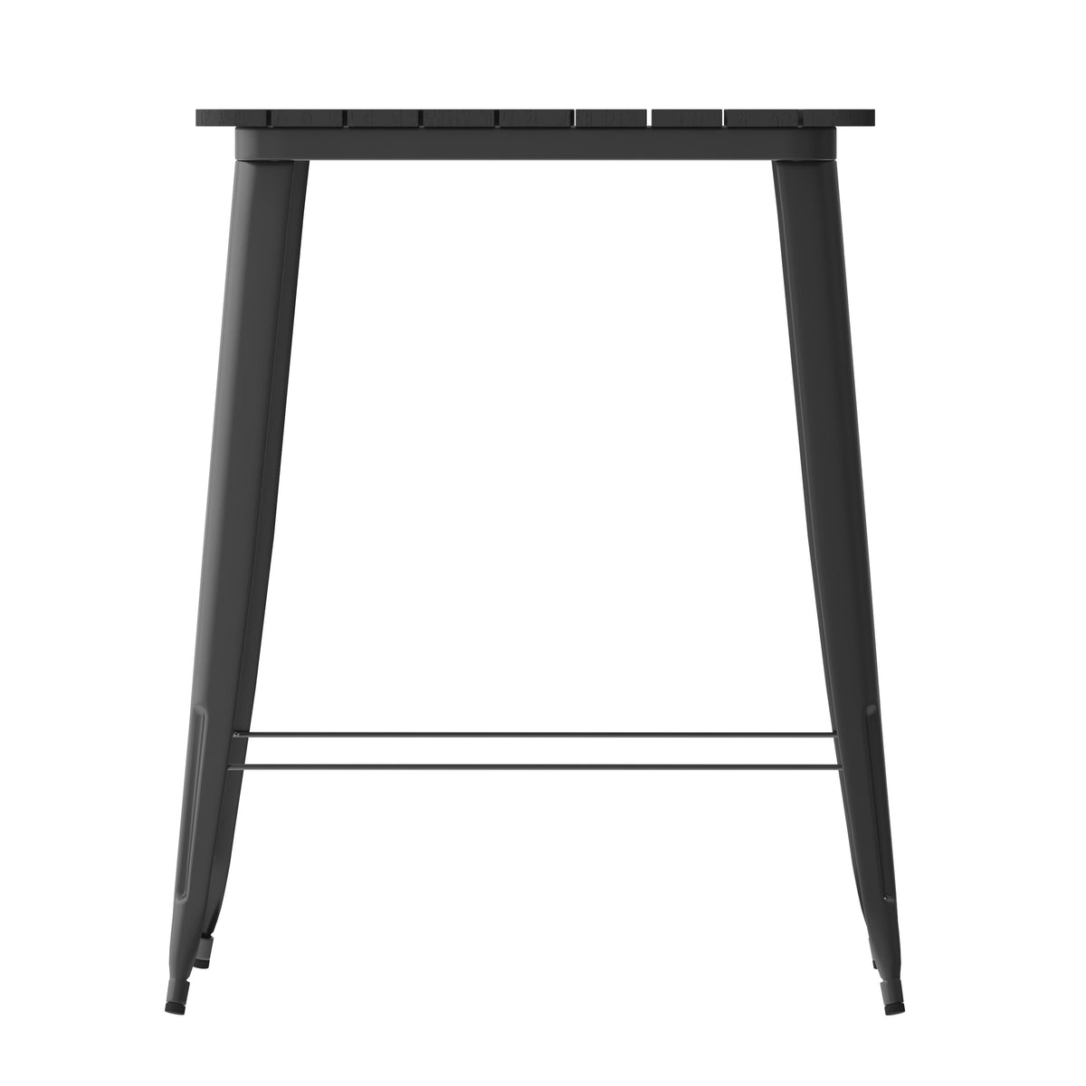 Black |#| 31.5inch SQ Commercial Poly Bar Top Restaurant Table with Steel Frame-Black/Black