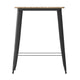 Brown/Black |#| 31.5inch SQ Commercial Poly Bar Top Restaurant Table with Steel Frame-Brown/Black