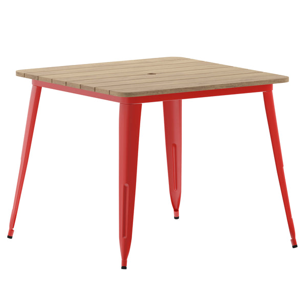 36 inch patio table umbrella 36" SQ Patio Dining Table JJ-T14619-90- – BizChair
