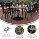 Brown/Black |#| 36inch SQ Commercial Poly Resin Restaurant Table with Umbrella Hole - Brown/Black