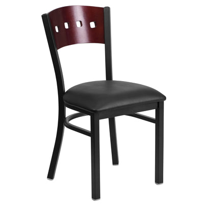 Decorative 4 Square Back Metal Restaurant Chair