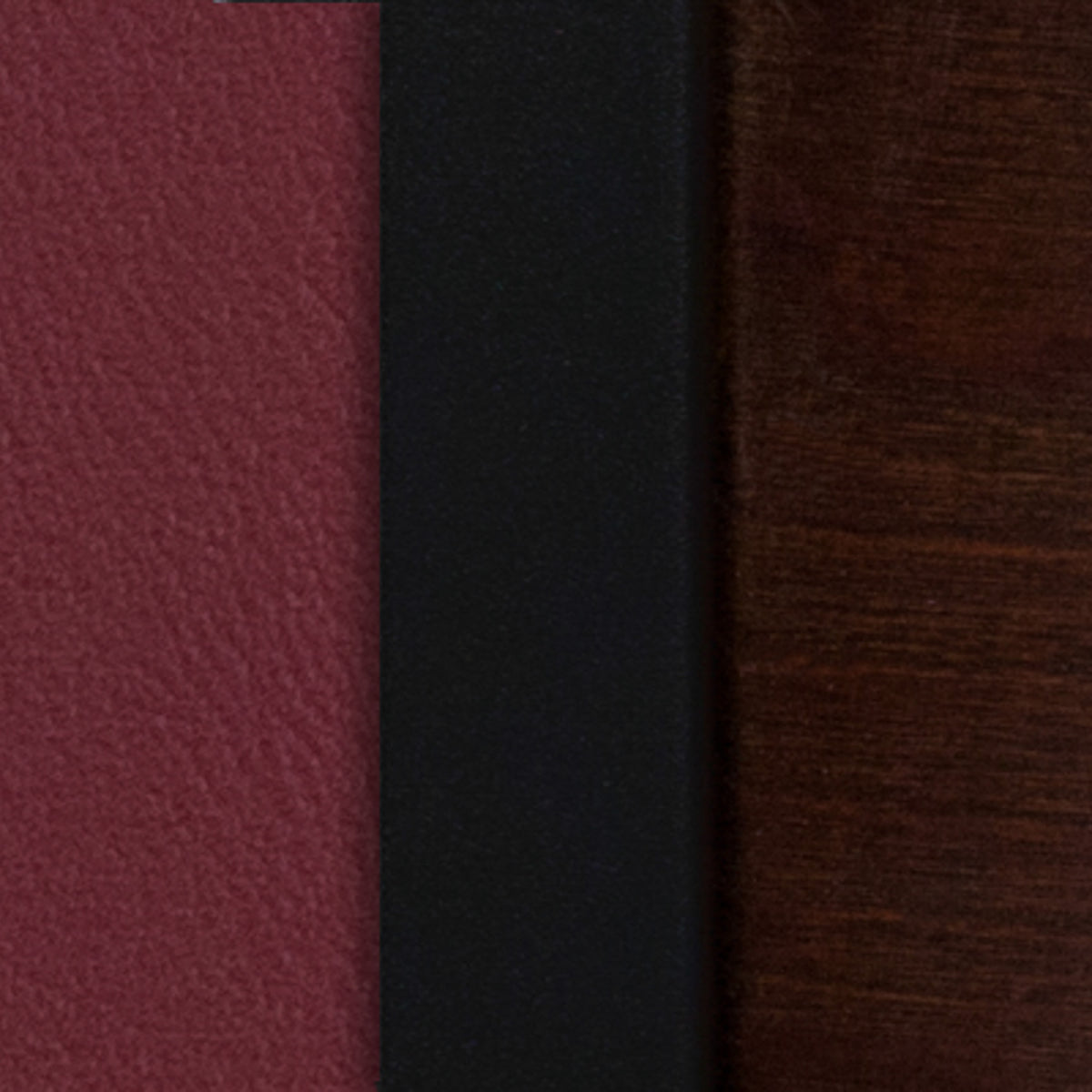 Walnut Wood Back/Burgundy Vinyl Seat/Black Metal Frame |#| Black Slat Back Metal Restaurant Barstool - Walnut Back, Burgundy Vinyl Seat