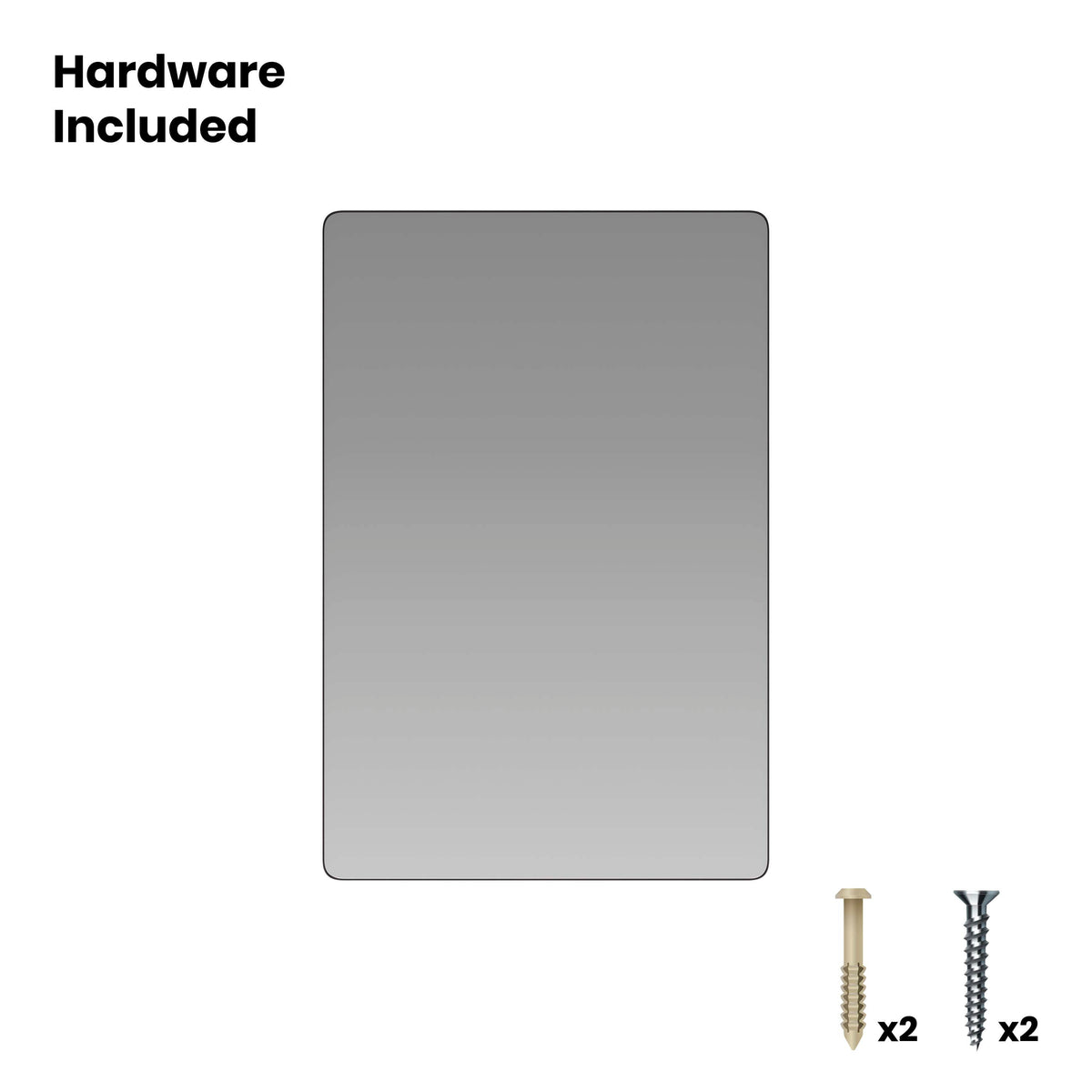 24"W x 36"L |#| Horizontal or Vertical Accent Wall Mount Mirror with Black Metal Frame-24" x 36"