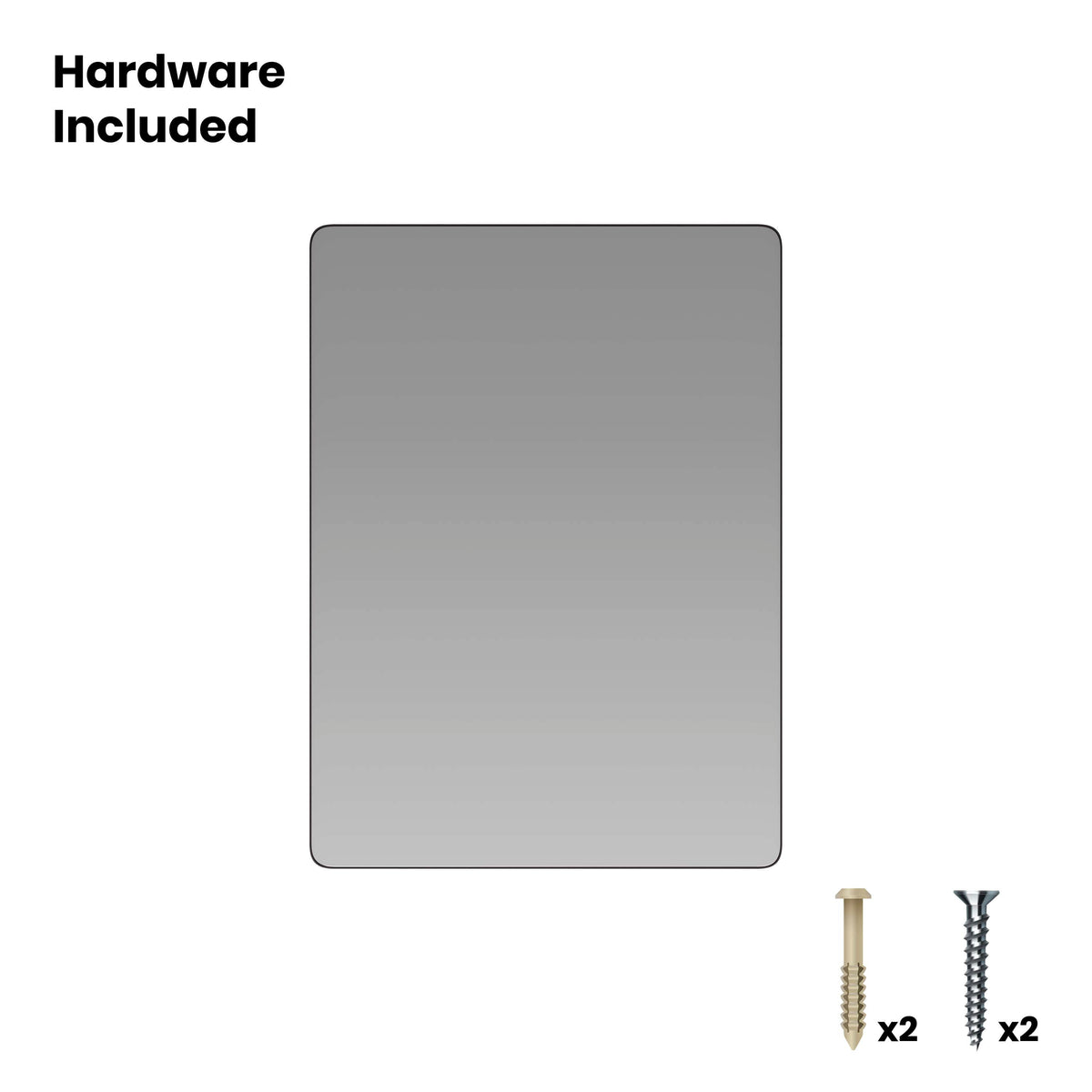 22"W x 30"L |#| Horizontal or Vertical Accent Wall Mount Mirror with Black Metal Frame-22" x 30"