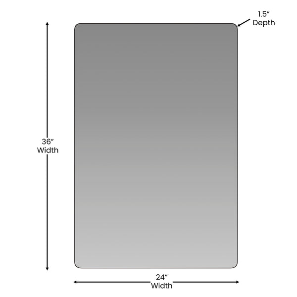 24"W x 36"L |#| Horizontal or Vertical Accent Wall Mount Mirror with Black Metal Frame-24" x 36"