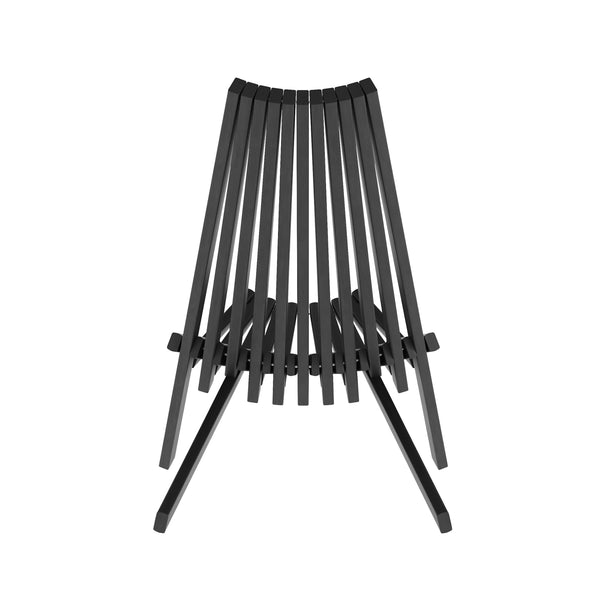 Black |#| Commercial Indoor/Outdoor Low Profile Acacia Wood Patio Folding Chair in Black