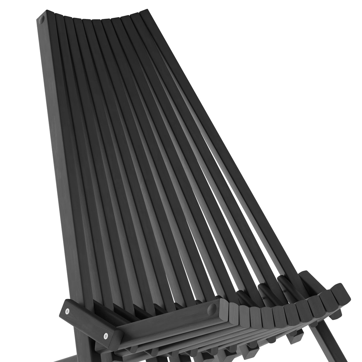 Black |#| Commercial Indoor/Outdoor Low Profile Acacia Wood Patio Folding Chair in Black