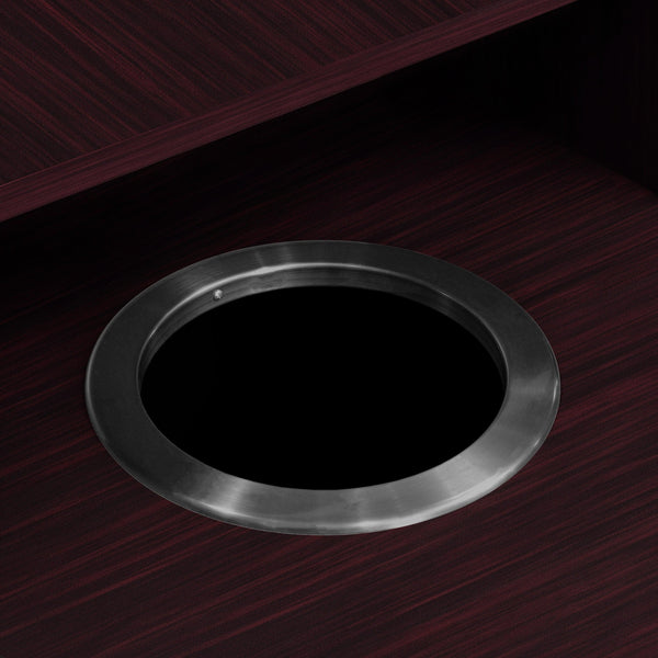 Mahogany |#| Commercial Grade 32 Gallon Wood Tray Top Trash Enclosure with Drop Hole-Mahogany