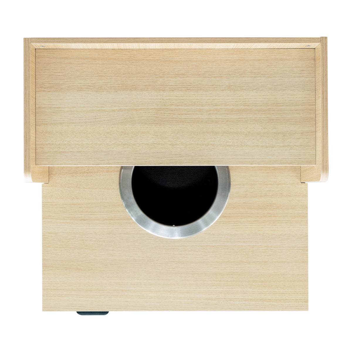 Oak |#| Commercial Grade 32 Gallon Wood Tray Top Trash Enclosure with Drop Hole-Oak