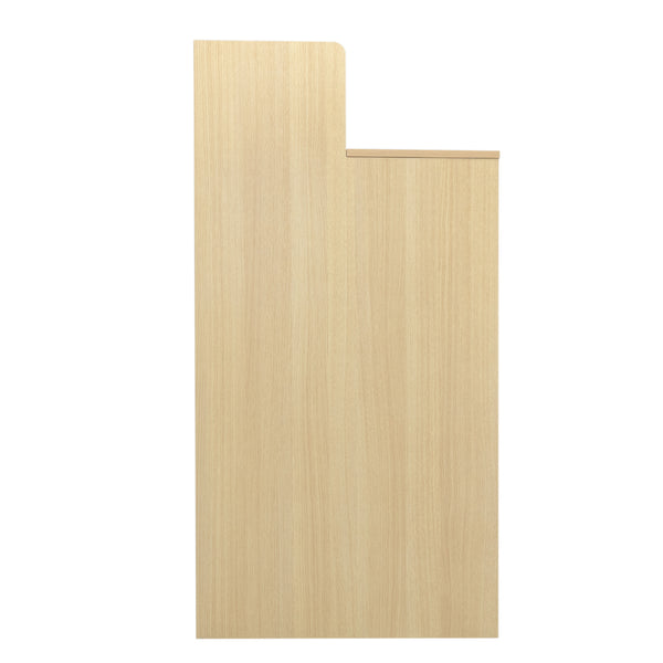 Oak |#| Commercial Grade 32 Gallon Wood Tray Top Trash Enclosure with Drop Hole-Oak