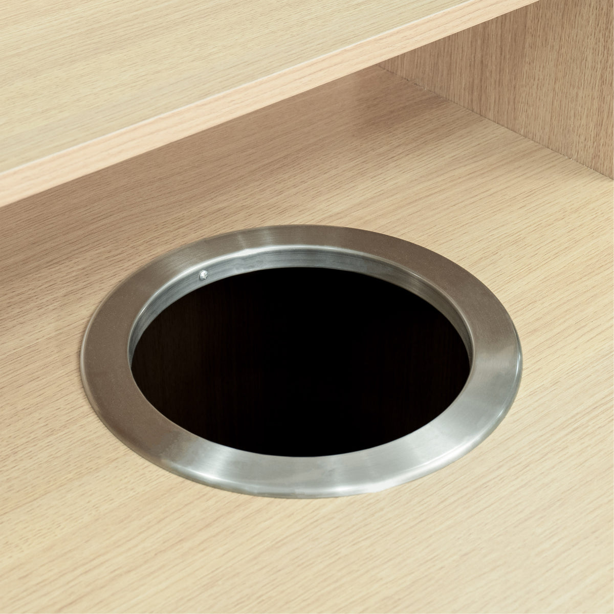 Oak |#| Commercial Grade 32 Gallon Wood Tray Top Trash Enclosure with Drop Hole-Oak