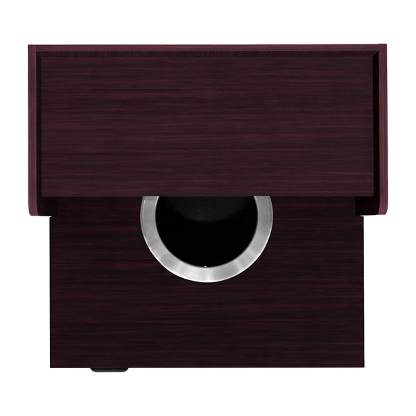 Mahogany |#| Commercial Grade 32 Gallon Wood Tray Top Trash Enclosure with Drop Hole-Mahogany