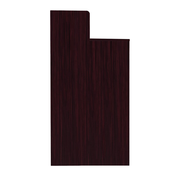 Mahogany |#| Commercial Grade 32 Gallon Wood Tray Top Trash Enclosure with Drop Hole-Mahogany