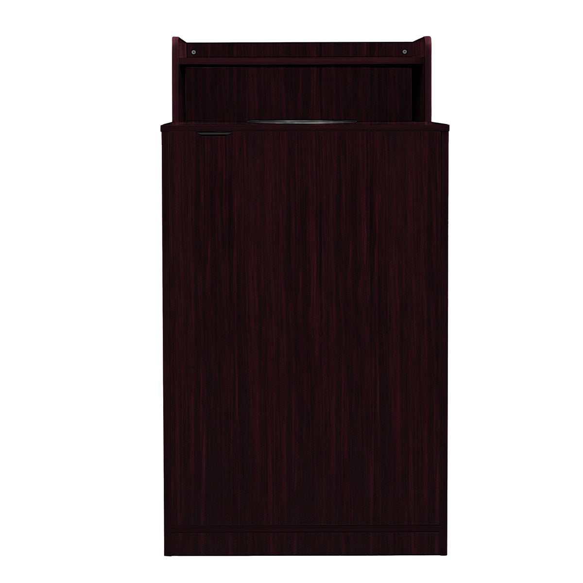 Mahogany |#| Commercial Grade 32 Gallon Wood Tray Top Trash Enclosure with Drop Hole-Mahogany