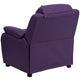 Purple Vinyl |#| Deluxe Padded Contemporary Purple Vinyl Kids Recliner with Storage Arms