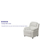 White Vinyl |#| Deluxe Padded Contemporary White Vinyl Kids Recliner with Storage Arms
