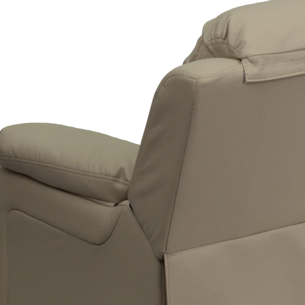 Brown Microfiber |#| Deluxe Padded Contemporary Brown Microfiber Kids Recliner with Storage Arms