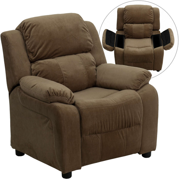 Flash Furniture Deluxe Heavily Padded Contemporary Beige Vinyl Kids  Recliner with Storage Arms [BT-7985-KID-BGE-GG] - Able Kitchen