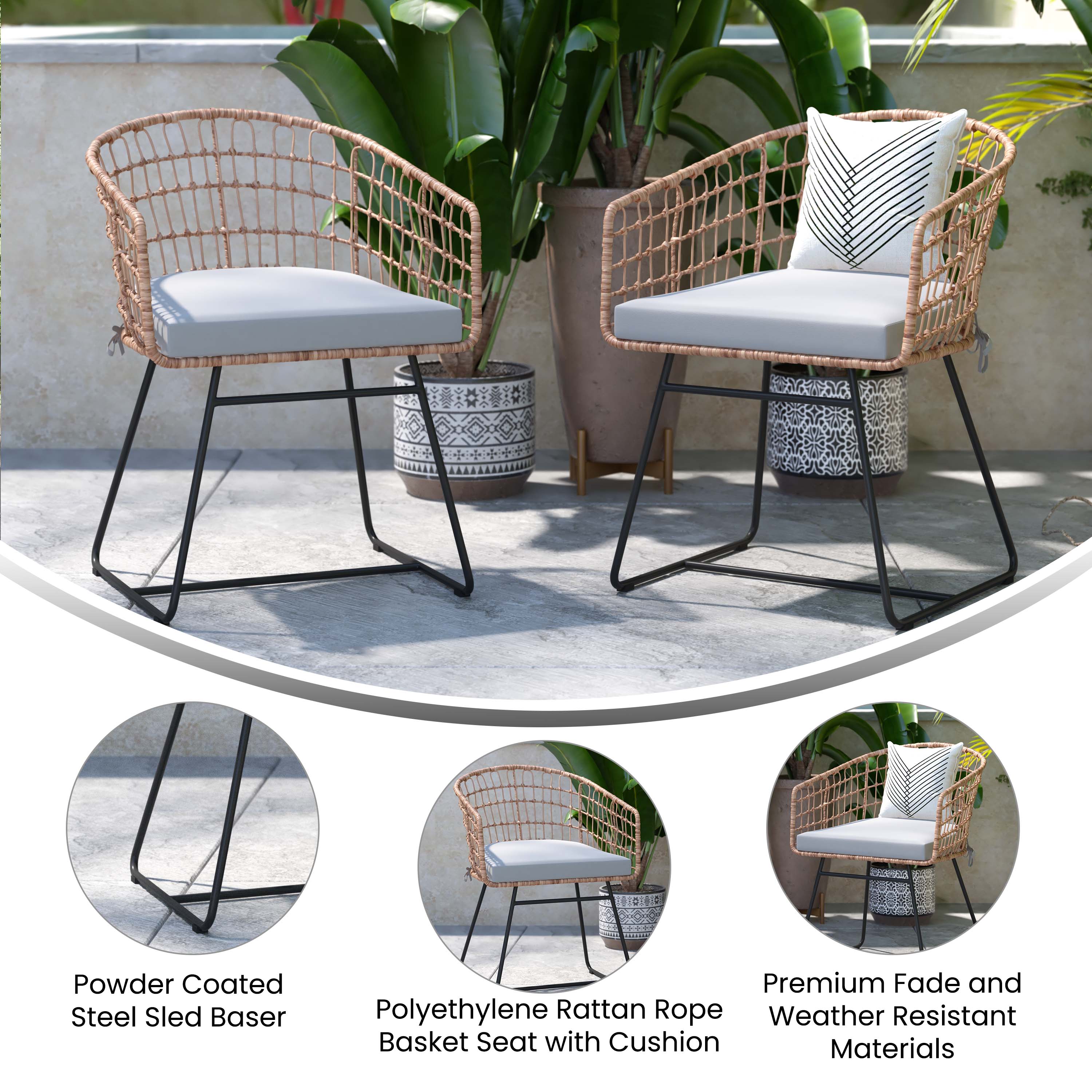 2PK Rope Chair Cushion TW VN015 15 BizChair