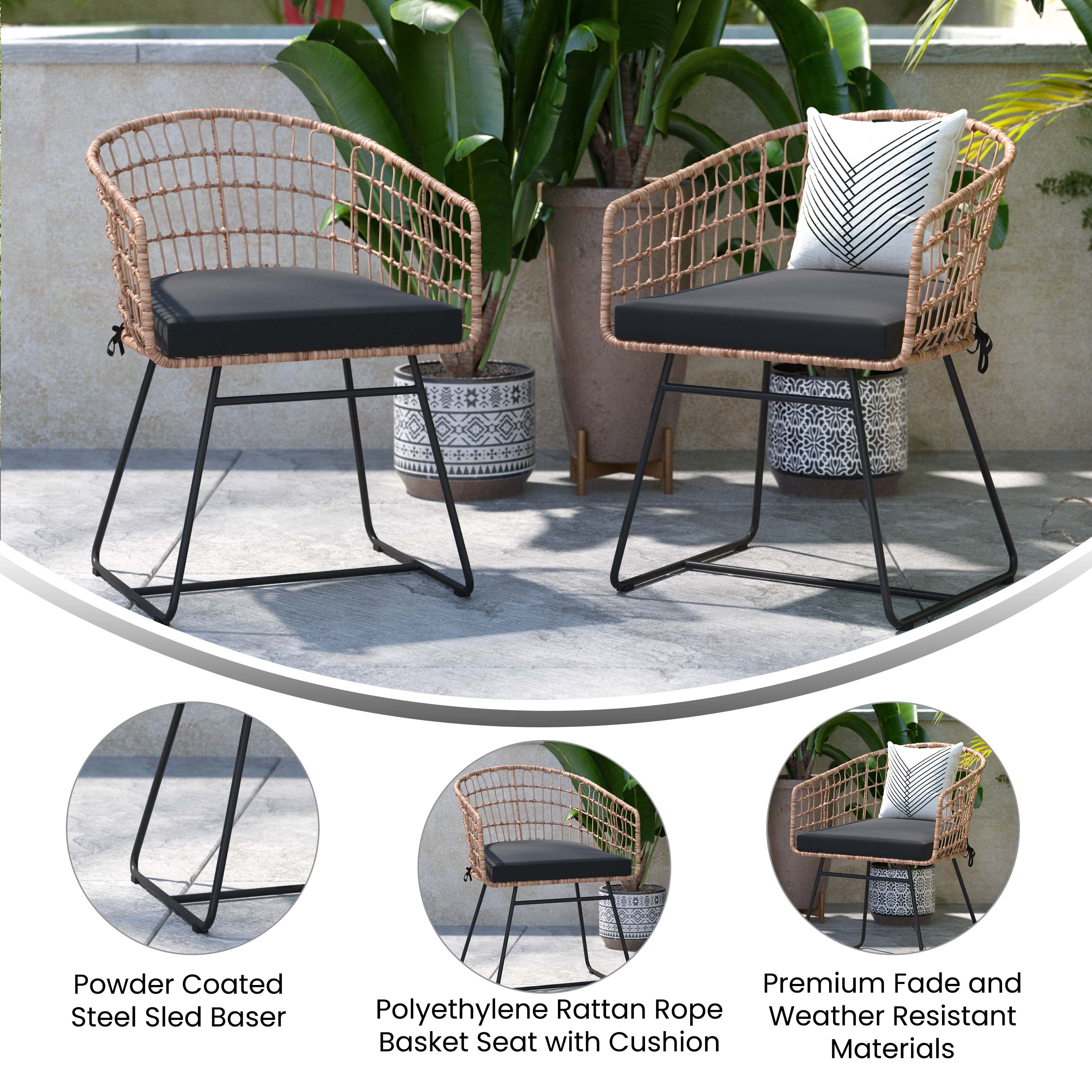 2PK Rope Chair Cushion TW VN015 15 BizChair