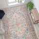 8' x 10' |#| 8' x 10' Indoor Polyester Vintage Medallion Area Rug in Blue Multicolor