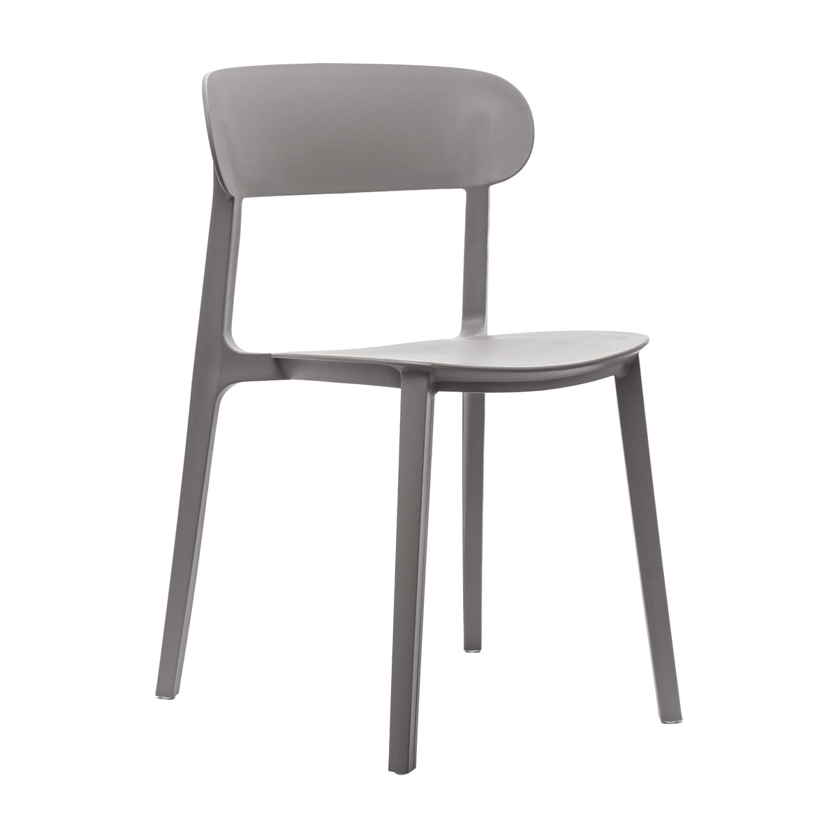 Gray |#| Commercial All-Weather Gray Resin Patio Stack Chair with Contoured Backrest