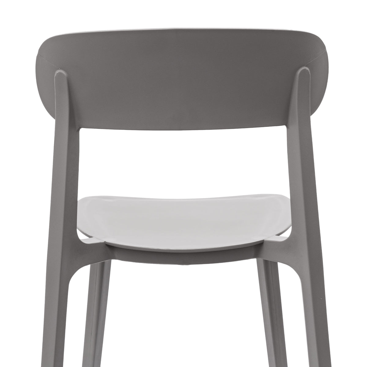 Gray |#| Commercial All-Weather Gray Resin Patio Stack Chair with Contoured Backrest