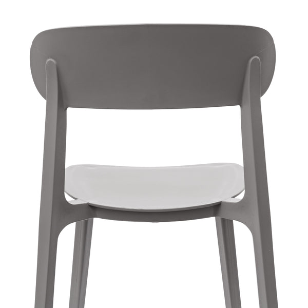 Gray |#| Commercial All-Weather Gray Resin Patio Stack Chair with Contoured Backrest