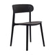 Black |#| Commercial All-Weather Resin Patio Stack Chair with Contoured Backrest