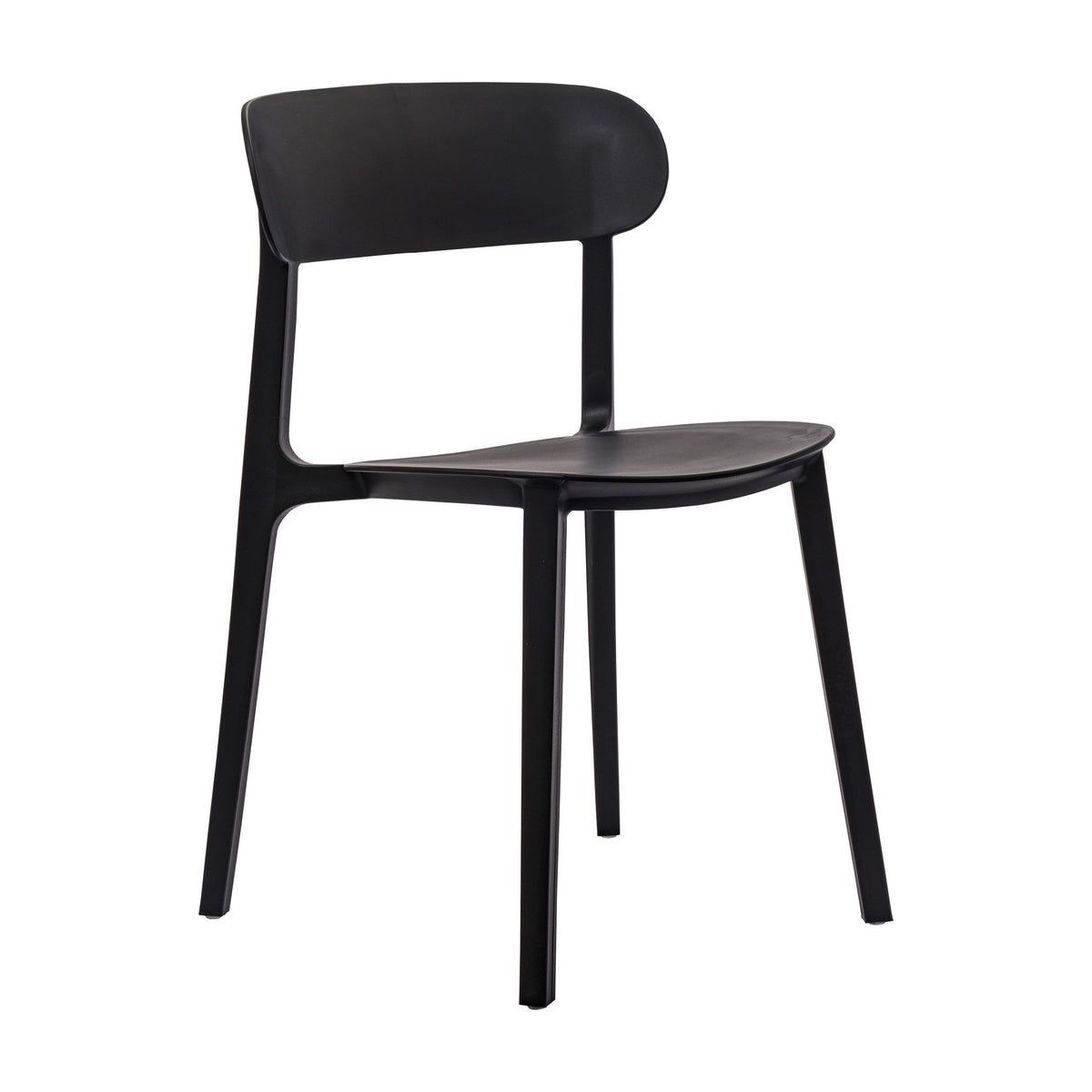 Black |#| Commercial All-Weather Resin Patio Stack Chair with Contoured Backrest