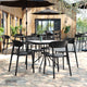 Black |#| Commercial All-Weather Resin Patio Stack Chair with Contoured Backrest