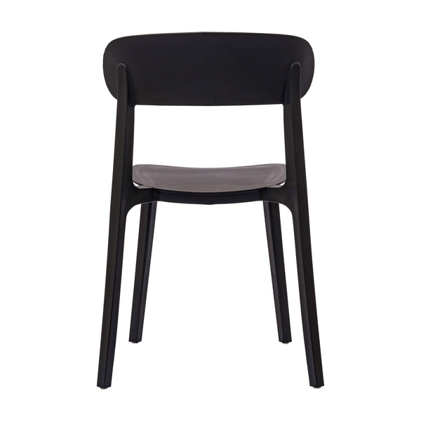 Black |#| Commercial All-Weather Resin Patio Stack Chair with Contoured Backrest