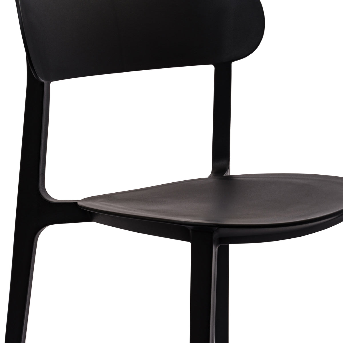 Black |#| Commercial All-Weather Resin Patio Stack Chair with Contoured Backrest