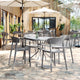 Gray |#| Commercial All-Weather Gray Resin Patio Stack Chair with Contoured Backrest