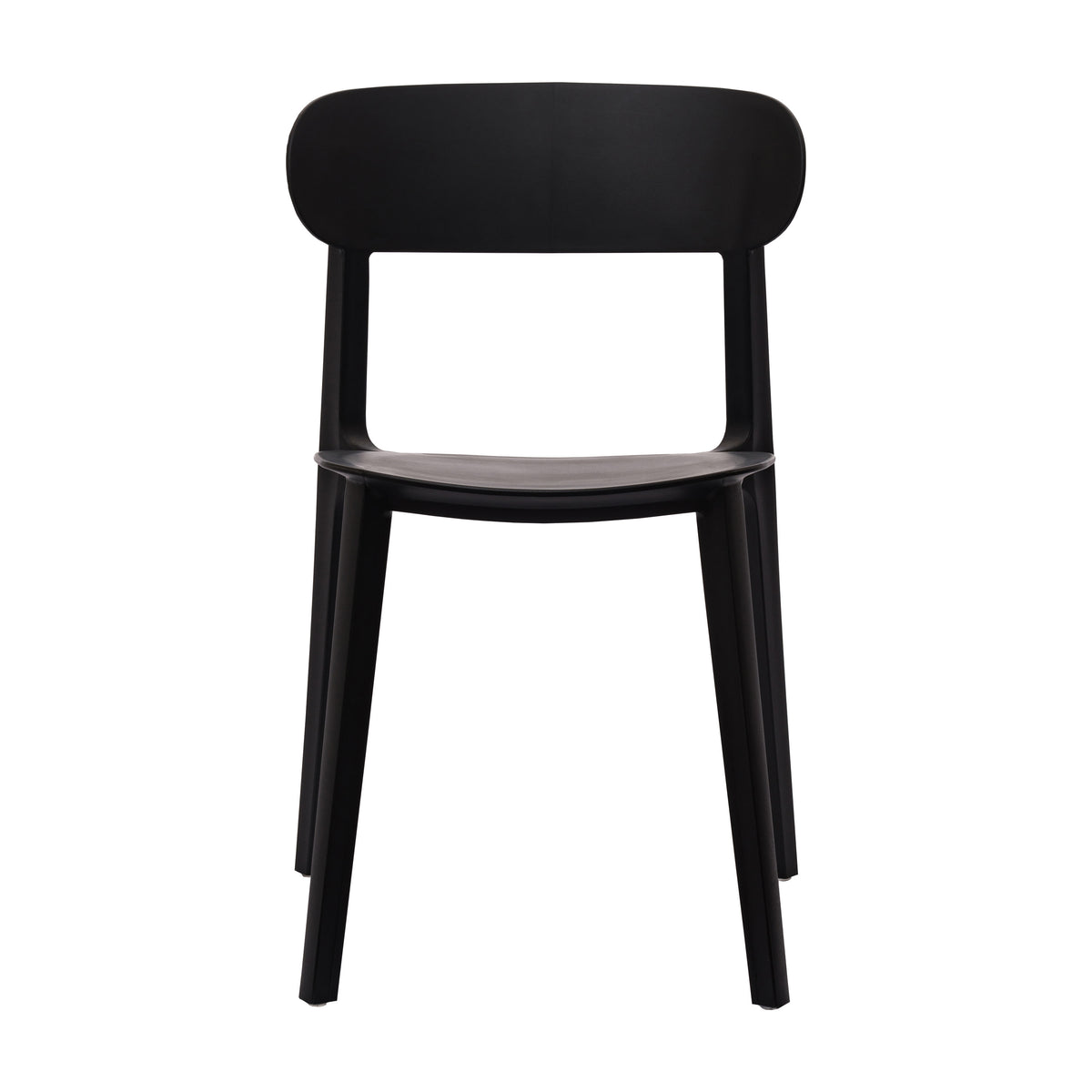 Black |#| Commercial All-Weather Resin Patio Stack Chair with Contoured Backrest