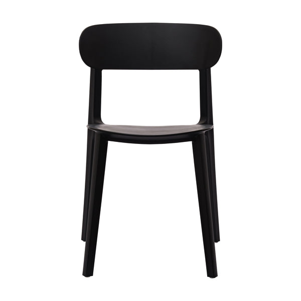 Black |#| Commercial All-Weather Resin Patio Stack Chair with Contoured Backrest