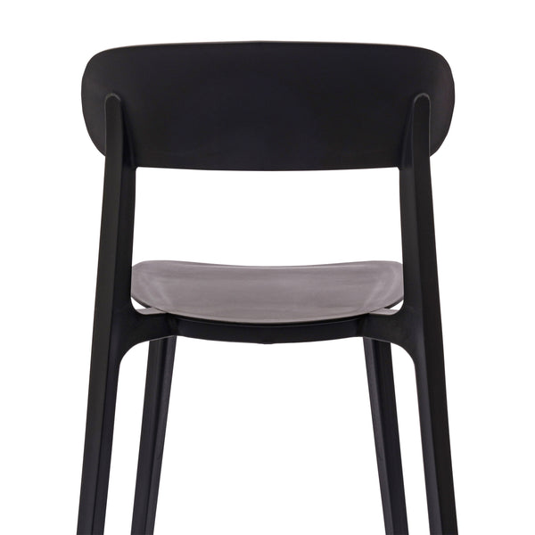 Black |#| Commercial All-Weather Resin Patio Stack Chair with Contoured Backrest