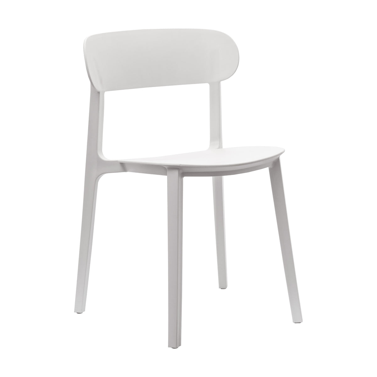 White |#| Commercial All-Weather White Resin Patio Stack Chair with Contoured Backrest