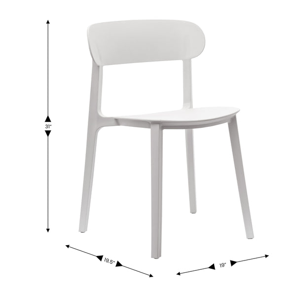 White |#| Commercial All-Weather White Resin Patio Stack Chair with Contoured Backrest
