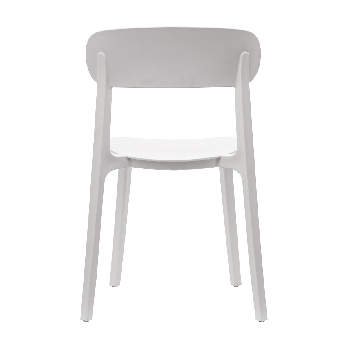 White |#| Commercial All-Weather White Resin Patio Stack Chair with Contoured Backrest
