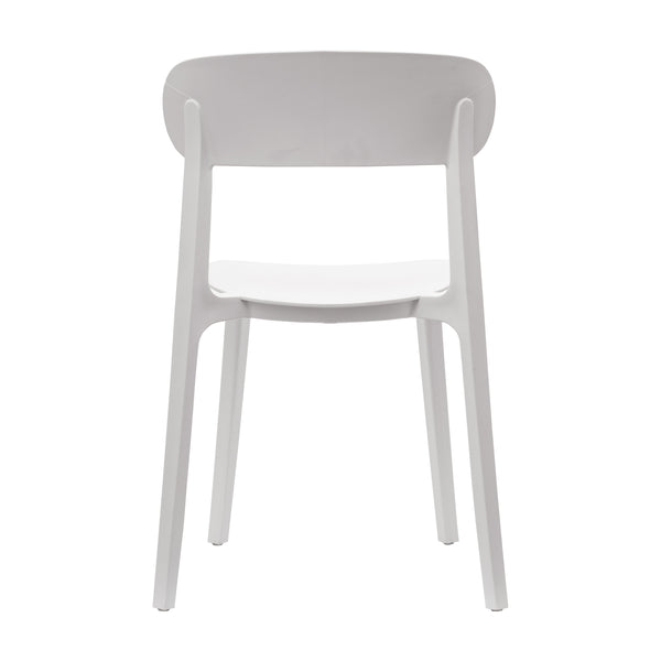 White |#| Commercial All-Weather White Resin Patio Stack Chair with Contoured Backrest