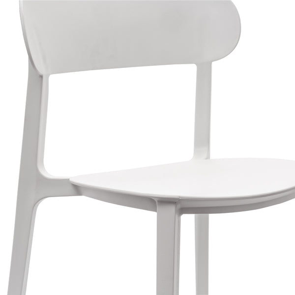 White |#| Commercial All-Weather White Resin Patio Stack Chair with Contoured Backrest