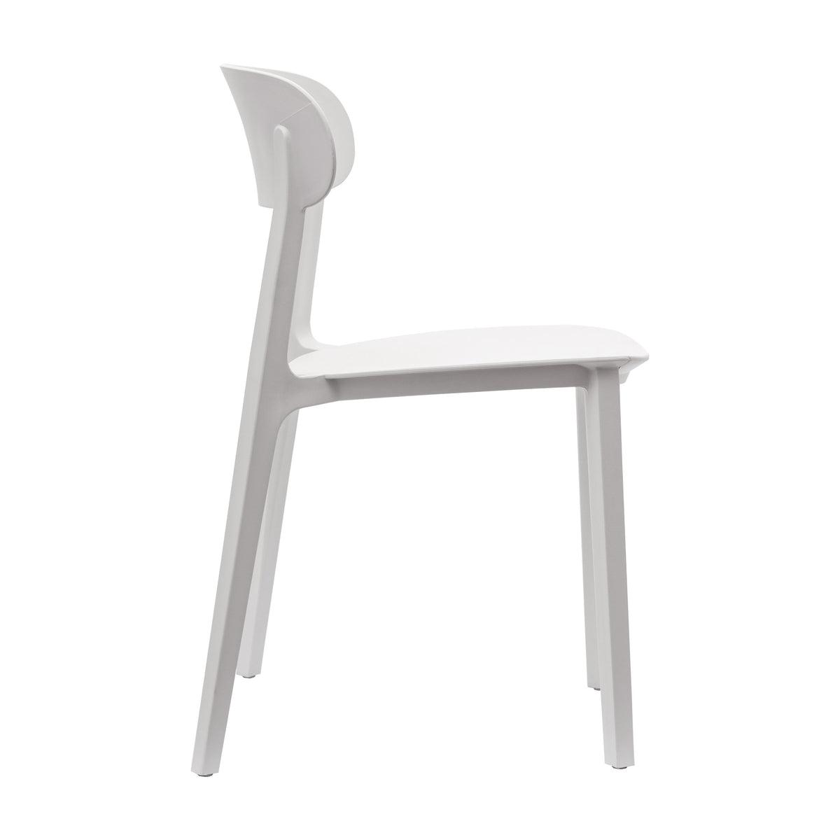 White |#| Commercial All-Weather White Resin Patio Stack Chair with Contoured Backrest