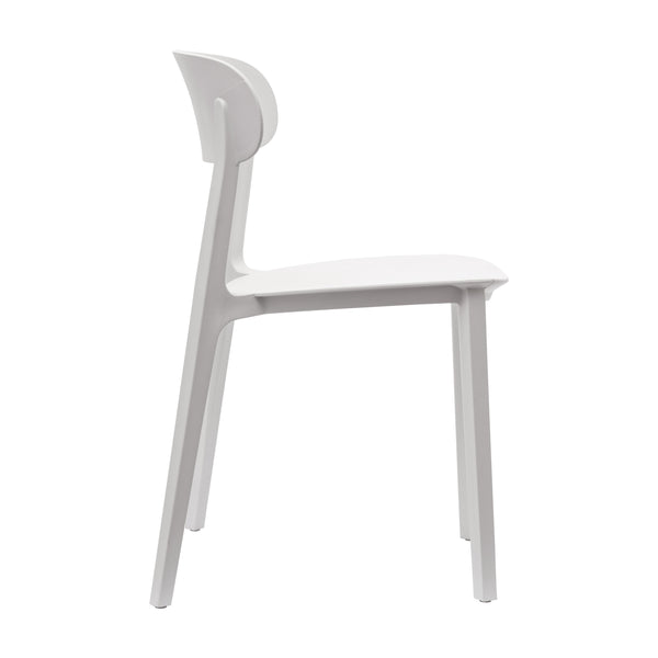 White |#| Commercial All-Weather White Resin Patio Stack Chair with Contoured Backrest