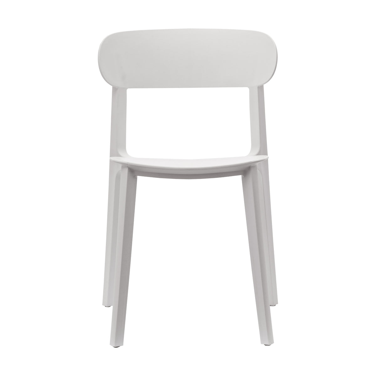 White |#| Commercial All-Weather White Resin Patio Stack Chair with Contoured Backrest