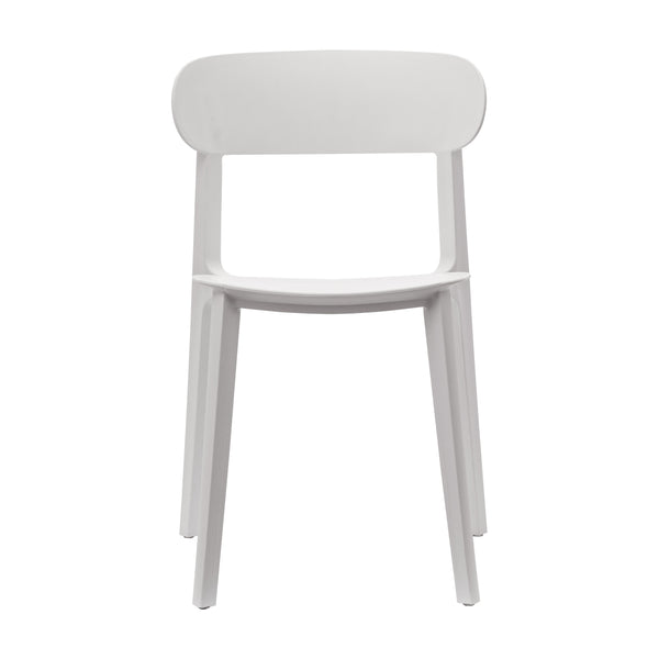 White |#| Commercial All-Weather White Resin Patio Stack Chair with Contoured Backrest