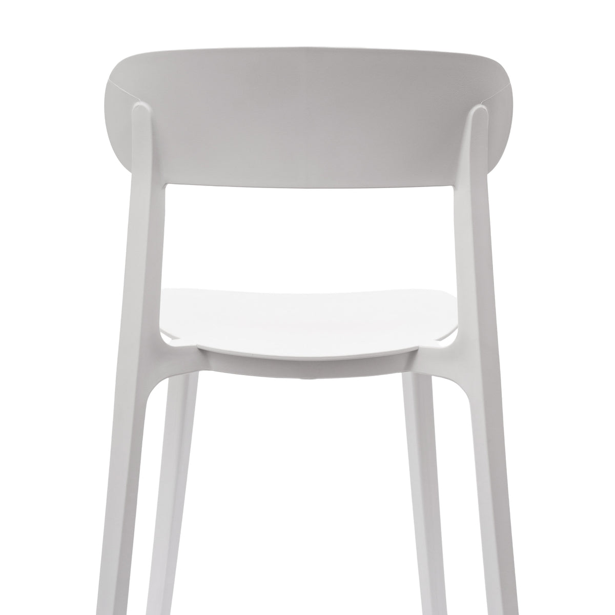 White |#| Commercial All-Weather White Resin Patio Stack Chair with Contoured Backrest