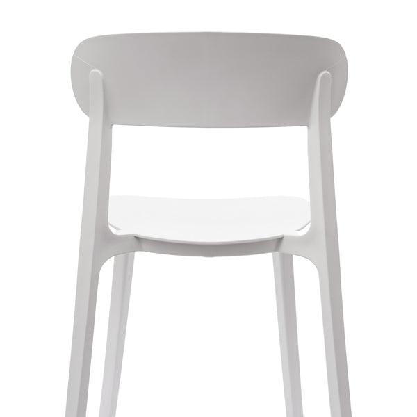White |#| Commercial All-Weather White Resin Patio Stack Chair with Contoured Backrest