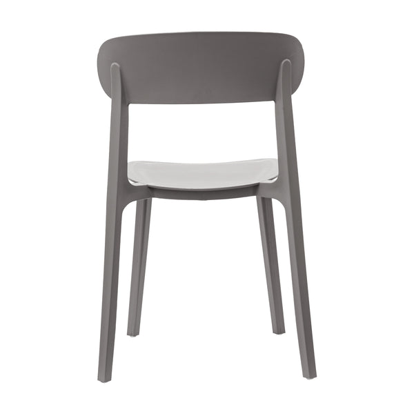 Gray |#| Commercial All-Weather Gray Resin Patio Stack Chair with Contoured Backrest